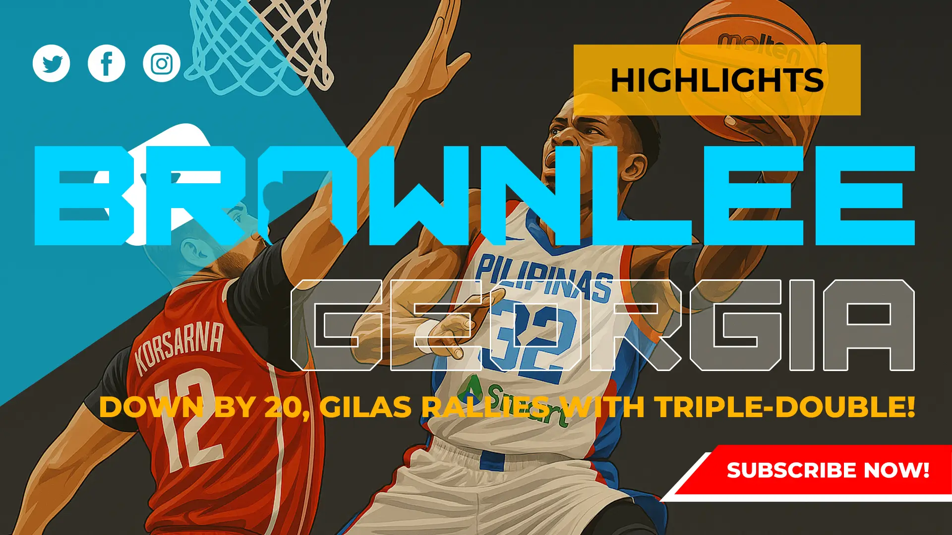 Justin Brownlee vs Georgia Highlights