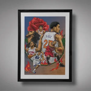 Derrick Rose Teams Framed Blue Orange BG Mockup 01