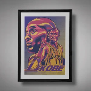 Lakers Kobe Bryant Framed Purple Gold BG Mockup 01