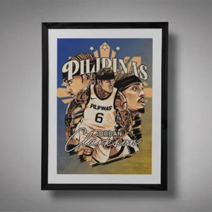 Pilipinas Jordan Clarkson Framed Blue Gold BG Mockup 01