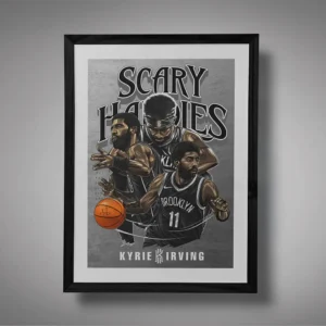Scary Handles Kyrie Irving Framed White Grey BG Mockup 01