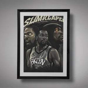 Slim Reaper Kevin Durant Framed Black Grey BG Mockup 01