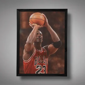 Michael Jordan Free Throw Closed Eyes Wall Art