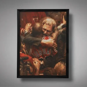 Michael Jordan and Phil jackson Hug Wall Art