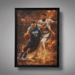 Doncic and Davis Clash of Stars Wall Art