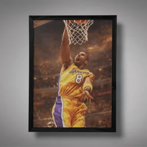 Young Kobe Bryant One Hand Power Dunk Wall Art