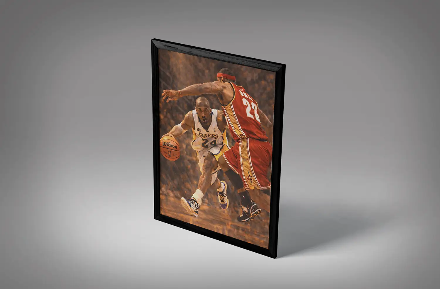 Kobe Bryant Defended by LeBron James Wall Art Kobe Bryant Defended by LeBron James Wall Art
