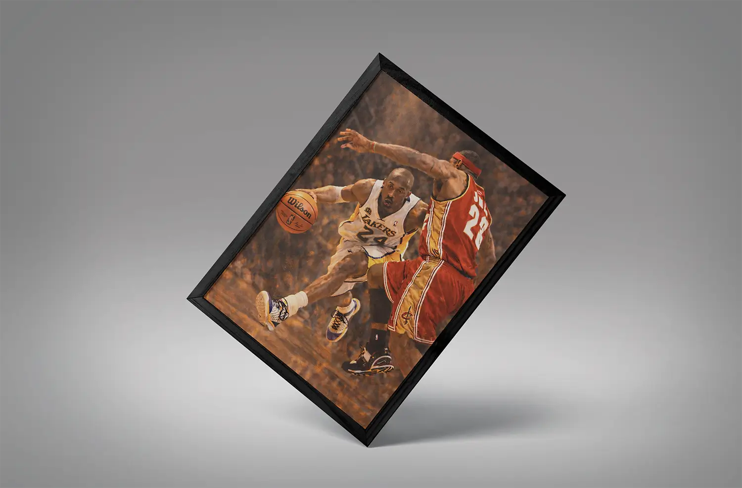 kobe-bryant-def-lebron-04 Kobe Bryant Defended by LeBron James Wall Art