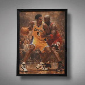 Kobe Bryant Defending Michael Jordan Wall Art