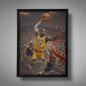 LeBron James Fly High Dunk Wall Art