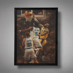 Lebron James Hardcore Dunk Wall Art