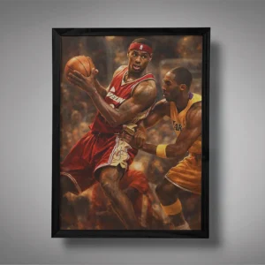 Young LeBron James Defending Kobe Bryant