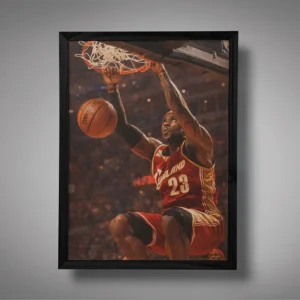 Young LeBron James Two-Hand Power Dunk Wall Art