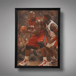 Shaq vs Wallace Battle in the Paint Wall Art