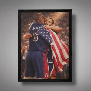 Stephen Curry and LeBron James Olympic USA Wall Art