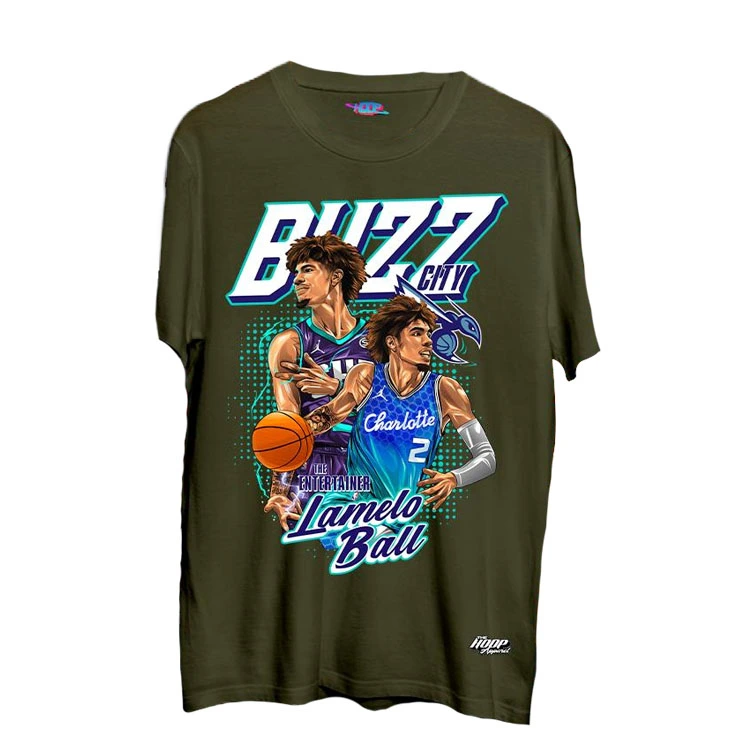 Buzz City T Shirt Olive Green