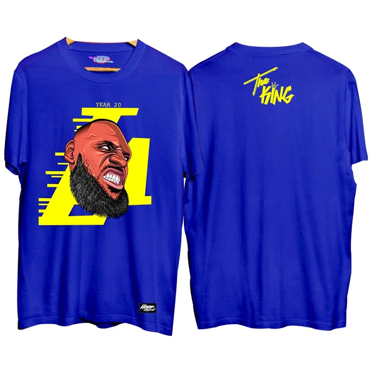 LeBron James Headshot T Shirt - Blue LeBron James Headshot T Shirt - Blue