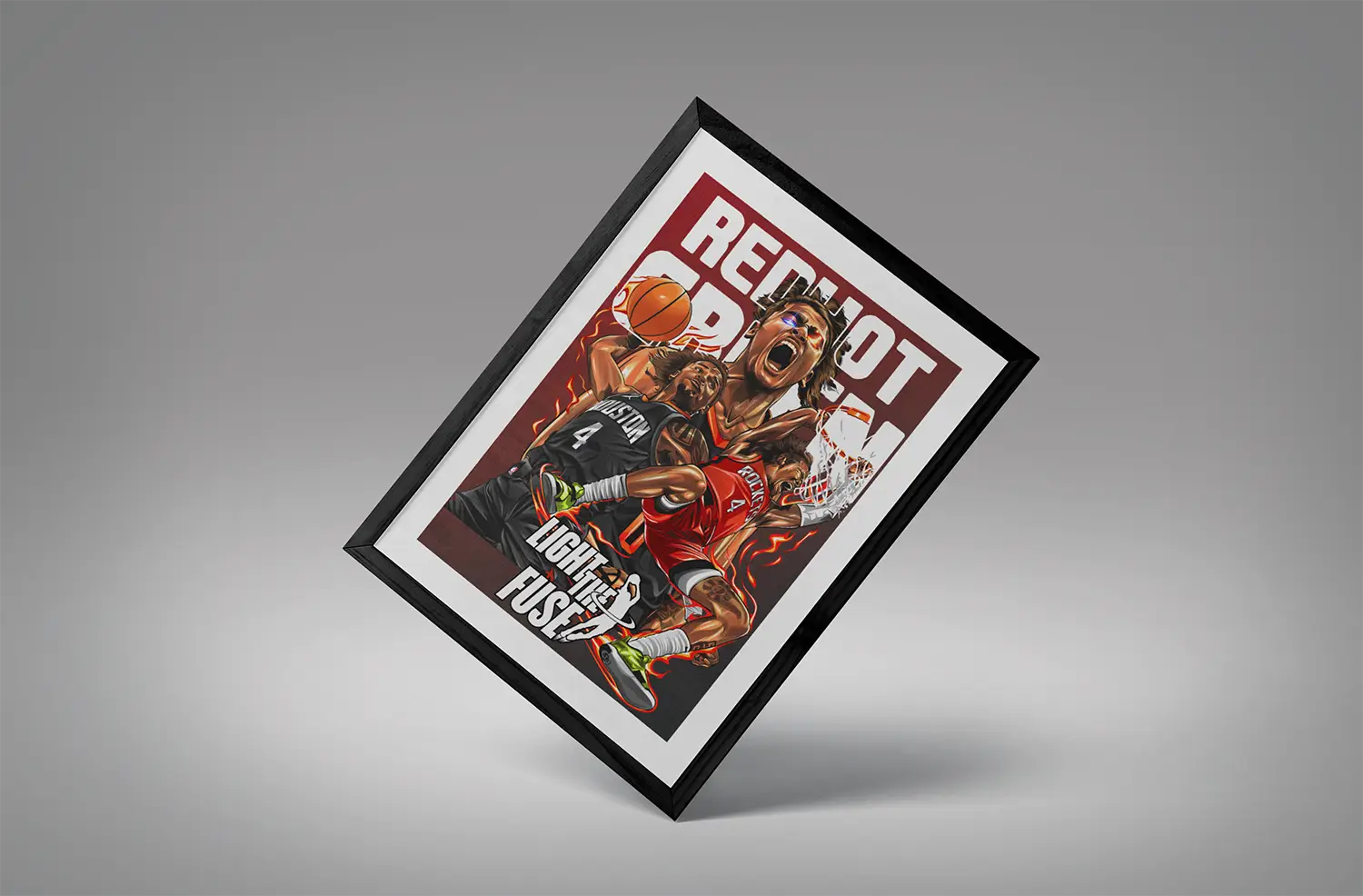 Red Hot Green Framed Red Black BG Mockup 04